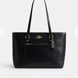 Coach Black Embossed Leather Tote